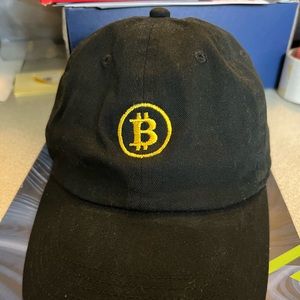 Bitcoin dad hat stitched logo strap adjustment crypto cryptocurrency.